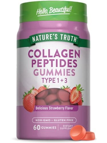 Nature's Truth Collagen Peptide Gummies for Women | 60 Count Type 1 and 3 | Strawberry Flavor | Non-GMO & Gluten Free Supplement