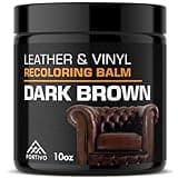 FORTIVO Leather Recoloring Balm, Color Restorer for Couches and Car Seats, Leather Scratch Remover and Dye, 10 oz