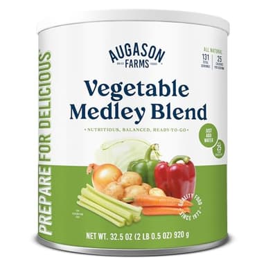 Augason Farms Vegetable Medley Blend Can - Dehydrated Mixed Veggies - Gluten Free Emergency Food Supply with Long Shelf Life for Survival, Disaster Prep & Everyday Meals - 131 Servings