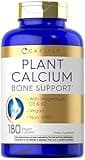 Carlyle Plant Based Calcium with Vitamin K2, D3, Magnesium | 180 Vegan Caplets | Bone Strength Supplement | Non-GMO, & Gluten Free