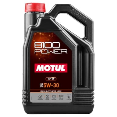 Motul 8100 Power 5W-30 Full Synthetic | Ester-Based Formula for Turbocharged & High-Performance Engines | LSPI Protection, Extreme Heat Resistance, Cold Start Lubrication, Daily & Track Use | 5L