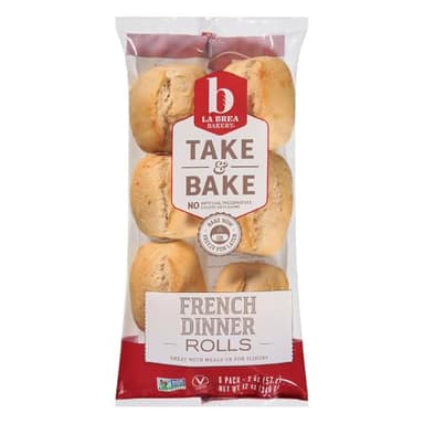 La Brea, Dinner Rolls French Take Bake 6 Count, 12 Ounce