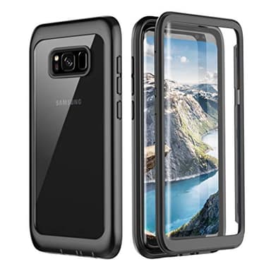 Pakoyi Samsung Galaxy S8 Case, Full Body Bumper Case Built-in Screen Protector Slim Clear Shock-Absorbing Dustproof Lightweight Cover Case for Samsung Galaxy S8 5.8 Inch