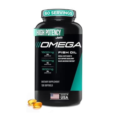 Omega JYM Fish Oil Supplement for Men & Women, EPA, DHA, DPA - 120 Softgels