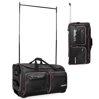 Fanwoli 23" Dance Bag with Garment Rack | Upgraded Stable System & Fabric | More Lightweight & Wear-Resistant | Ideal Competition Rolling Duffle Bag