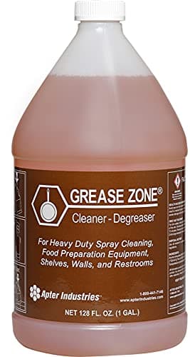 Apter Industries Grease Zone Food Safe Degreaser & All-Purpose Cleaner – Concentrated Restaurant Cleaning Degreaser for Fryer Boil Out & Kitchen Surfaces, 1 Gallon