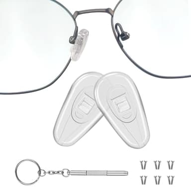Mr.ZzjOOj Eyeglasses Nose Pads, Upgraded Soft Silicone Air Chamber Eyeglass Nose Pads, 6 Pairs of Screw-in 15mm Glasses Nose Pad Set with Screws and Micro Screwdriver