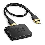 avedio links 8K@60Hz HDMI Splitter 1 in 2 Out [with 4ft 8K Cable], Only Mirror(Not Extend), 4K@120Hz HDMI 2.1 Splitter 1 Input to 2 Outputs, Support EDID, HDCP2.3, VRR ALLM, 48Gbps, 3D, Dol-by Vision