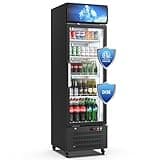 Mojgar 14.8 Cu Ft Commercial Merchandiser Refrigerator for Beverage,Glass Door Upright Display Fridge with Front LED Light,Large Freestanding Business Cooler for Shop,Restaurant,Apartment,etc