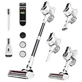 Cordless Vacuum Cleaner, 40Kpa 45Mins Vacuum Cleaners for Home, 8-in-1 Lightweight Stick Vacuum with Powerful Suction, Anti-tangle Wireless Vacuum for Carpet, Tile, Pet Hair, Hardwood Floors, White