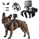 Dog Harness for Gopro, with 2 Mouting Base,Soft Adjustable for Small Medium and Large Dogs for Gopro 12 11 10 9 8 7 6 5 4 3, for DJI Osmo Pocket Camera
