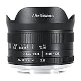 7artisans 7.5mm f2.8 Mark II APS-C Fisheye Wide Angle Manual Fixed Lens for Canon Eos-M Mirrorless Camera Like Canon Eos-M1 Eos-M2 Eos-M3/M5/M6/M10/M50