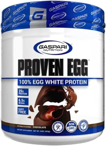 Gaspari Nutrition Proven Egg, 100% Egg White Protein, 25g Protein, Keto Friendly, Dairy and Lactose Free, Soy Free (1lb, Chocolate)