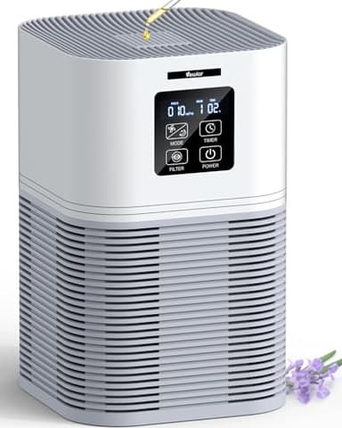 VEWIOR Air Purifiers for Home, Air Purifiers for Large Room up to 1200 sq.ft, H13 True HEPA Air Filter with Fragrance Sponge 6 Timers Quiet Air Cleaner for Pet Dander Wildfire
