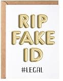 Funny 21st Birthday Card for Him or Her - Happy Birthday Card for 21 Year Old Daughter Son Niece Nephew Sister or Friend - Humorous Twenty One Gift Ideas - RIP Fake ID Card for Best Friend or Coworker