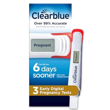 Clearblue Early Digital Pregnancy Test, Early Detection at Home Pregnancy Test, 3 Ct