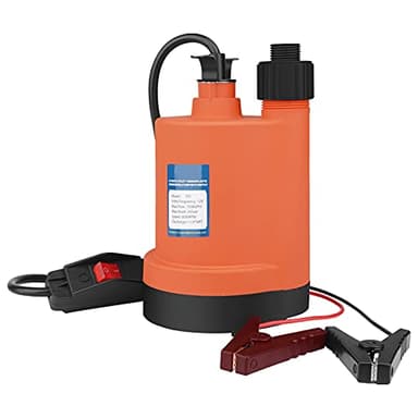 Water Pump Submersible Pump DC 12V Sump Pump 1500 GPH Utility Pump With Switch-Orange