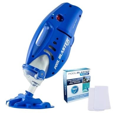 POOL BLASTER Max Cordless Pool Vacuum with Genuine Microfilter Bag, Handheld Rechargeable Swimming Pool Cleaner with Strong Suction and Large Debris Chamber for Inground and Above Ground Pools