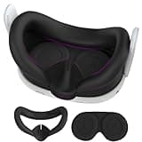 AMZDM Silicone Cover for Meta Quest 3 Face Pad with Lens Covers Protectors Washable VR Silicone Covers for Oculus Quest 3 Face Cushion Cover