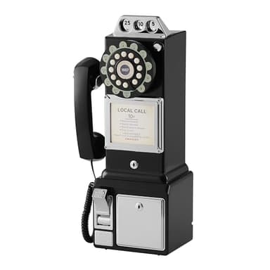 Crosley CR56-BK 1950's Payphone with Push Button Technology, Black