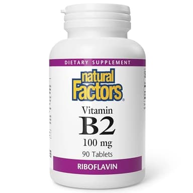 Natural Factors - Vitamin B2 Riboflavin 100mg, Support for Energy & Normal Metabolism, 90 Tablets