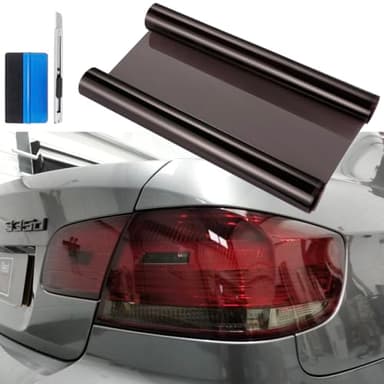 12 by 48 inches Self Adhesive Auto Car Tint Headlight Taillight Fog Light Vinyl Smoke Film Sheet Sticker Cover (Light Black)