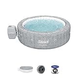 Coleman SaluSpa AirJet 7 Person Inflatable Hot Tub Round Portable Outdoor Spa with 180 Soothing AirJets and Insulated Cover, Gray, Sicily (Standard)