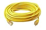 Southwire Outdoor Extension Cord, 100 Ft, 12 gauge 3 prong, Heavy Duty, SJTW Cord, Yellow, 2589