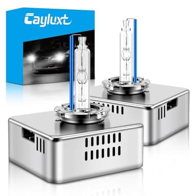 Cayluxt D5S Xenon HID Headlight Bulbs, 8000K 35W White Blue Metal Base High Low Beam Light Bulbs Replacement, Pack of 2
