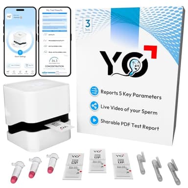 YO Home Sperm Test | #1 FDA Cleared Home Semen Analysis | Tests Sperm Concentration, Motility, Progressive Motility, and More with 97% Accuracy | No Mail-in or Lab Visit | Includes 3 Tests
