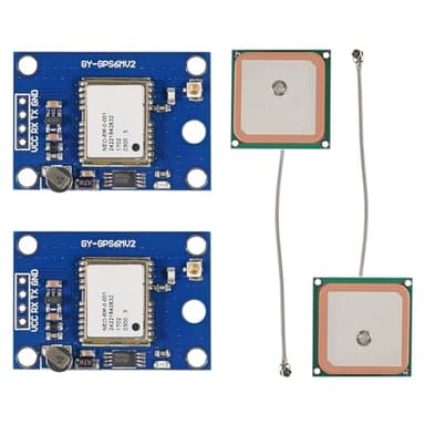 AITRIP 2PCS GY-NEO6MV2 NEO-6M GPS Flight Controller Module 3V-5V with Super Strong Ceramic Antenna EEPROM APM 2.5 for for Arduino IOT Pi GPIO Flight Control
