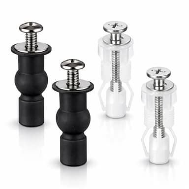 2 Set Toilet Seat Screws, Stainless Steel Toilet Seat Bolts with Expanding Rubber & Plastic Nuts - Universal Toilet Hardware Replacement Kit for Most Top-Mount Toilet Seats' Top-Mount Hinges