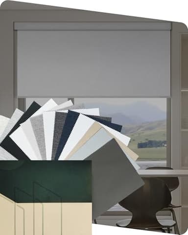 Yoolax Motorized Blinds with Remote, Blackout Smart Blinds with Remote Electric Window Shades Work with Alexa Roller Window Shades, Fabric Sample (Multicolor)