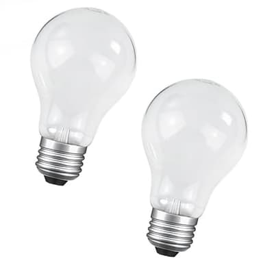 NABKRA 60 Watt Incandescent Light Bulbs, A19 60W Incandescent Bulb Shatter Resistant Rough Service Light Bulb (2 Pack)