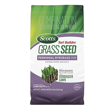 Scotts Turf Builder Grass Seed Perennial Ryegrass Mix with Fertilizer and Soil Improver, Establishes Quickly, 5.6 lbs.
