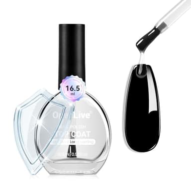 OpenLive 16.5ml Top Coat Clear Nail Polish, Quick Dry High Gloss Shine Large Volume Top Coat, Long Wear and Scratch Resistant for Women Salon DIY Nail Art