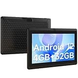 PEICHENG Android 12 Tablet 7 inch, 4GB(2GB+2GB Expand) RAM 32GB ROM Tablets, Quad-Core 1.5GHz Processor, Dual Camera,1024 x 600 IPS HD Display Screen,512GB Expand, WiFi, BT, 7" Tablet Black