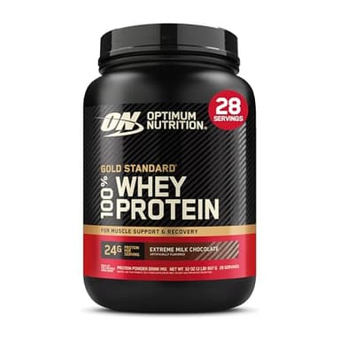 Optimum Nutrition Gold Standard 100% Whey Protein Powder, Extreme Milk Chocolate, 2 Pound (Pack of 1) (Packaging May Vary)