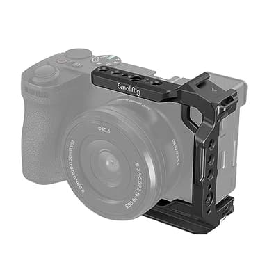 SmallRig Half Cage for Sony Alpha 6700/6600 / 6500/6400, Built-in Quick Release Plate for Arca-Type, Camera Video Cage with Shoe Mount, 1/4''-20 & 3/8''-16 Threaded Holes - 4337