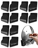 Tendiren Pot Lid Organizer, 6 Pairs of Adjustable Wall Mount Pot Lid Holder Cabinet Door, Pot and Pan Hangers for Kitchen Wall Mount, Cabinet Door Lid Organizer, Save More Space