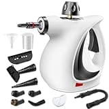 Spurgehom Handheld Steam Cleaner, Portable Steamer with Large Capacity,11-Piece Accessory Set for Floor, Car, Carpet, Upholstery, Couch, Tile, Windows Cleaning (Grey)