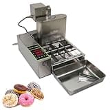 HNZXIB 1750pcs/hour Mini 4-Row Donut Maker, Automatic Donut Machine, Commercial Doughnut Frying Maker, 5 Gears Adjustment, 110V 60Hz, 2000W, Stainless Steel, for Cafes, Bakeries, Restaurants