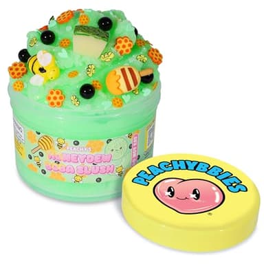 Peachybbies Honeydew Boba Slush Slime, Made in USA Premium, 100% Authentic, 7 oz. ICEE, Scented for Kids, ASMR, Fidget Toys