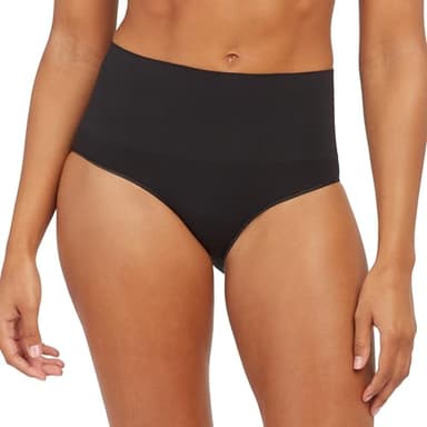 SPANX SPANXshape Everyday Shaping Brief - Core Control Shapewear Underwear - Invisible Under Clothes - Seamless Design - Black - Large