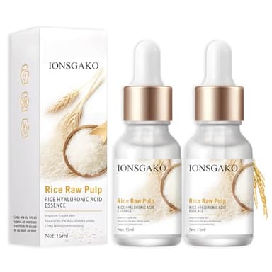 IONSGAKO Crema De Arroz para La Piel De Cara Y Cerrar Los Poros Quitar Manchas White Rice Serum for Face Essence Deep Moisturizing Nourishing Suero Crema Para Las Manchas En De La Cara(2PCS)