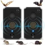 2Pack Ultrasonic Bat Repellent Outdoor for Attic,Bat Deterrent Devices Getting Rid of Bats,Bat Repellent Ultrasonic Indoor to Keep Bats Away from Porch,Rechargeable Bat Repellent Ultrasonic Outdoor