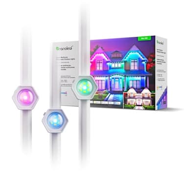 Nanoleaf Matter Permanent Outdoor Lights, Smart RGBCW Outdoor String Lights for Daily & Accent Lighting, IP67 Waterproof, Compatible with Alexa, Google Home, Multiple Scene Modes, 98ft (30m)