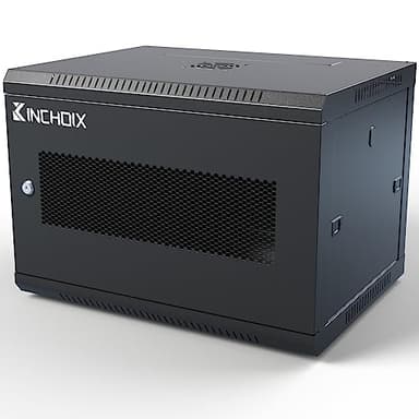 Kinchoix Wall Mount Network Server Cabinet 9U Network Rack Enclosure for Computer Routers Switches Networking Electronic Equipment, Removable Side Panels & Locks, 19.7in Depth