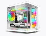 suevery Gaming Computer Intel I5-12400F(6Cores Up to 4.4G) Nvme SSD 1TB RTX 3050 6G 32GB RAM 650W WIFI6 Prebulilt Towers Desktop PC White