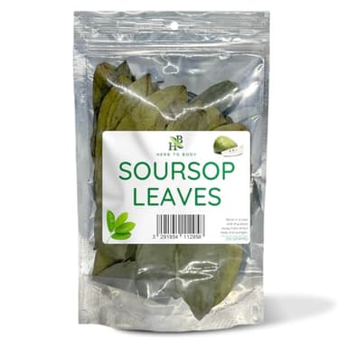 Herb To Body Soursop Leaves – 50g, Approximately 80 Dried Graviola Soursop Leaves for Tea, Loose Leaf Herbal Tea and Traditional Preparations
